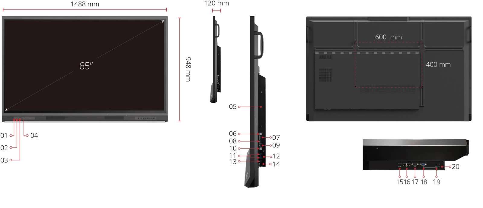 Màn Hình Tương Tác ViewSonic ViewBoard IFP6552-1CF – 65 inch 4K, Cảm Ứng 33 Điểm, USB-C, Âm Thanh Đa Phương Tiện, Quản Lý myViewBoard