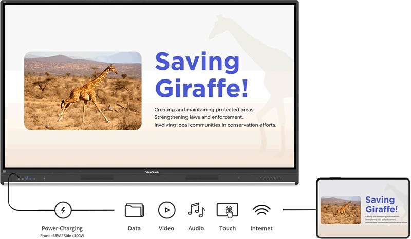 Màn Hình Tương Tác ViewSonic ViewBoard IFP7553-ED – 75” EDLA, NFC Login, USB-C 100W, Android 14