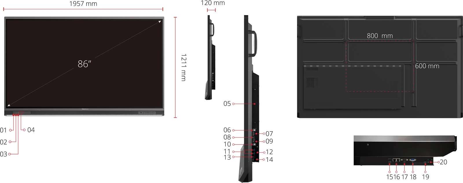 Màn Hình Tương Tác ViewSonic ViewBoard IFP8652-1CF – 86” 4K, USB-C, Bút Kép, Cảm Ứng 33 Điểm