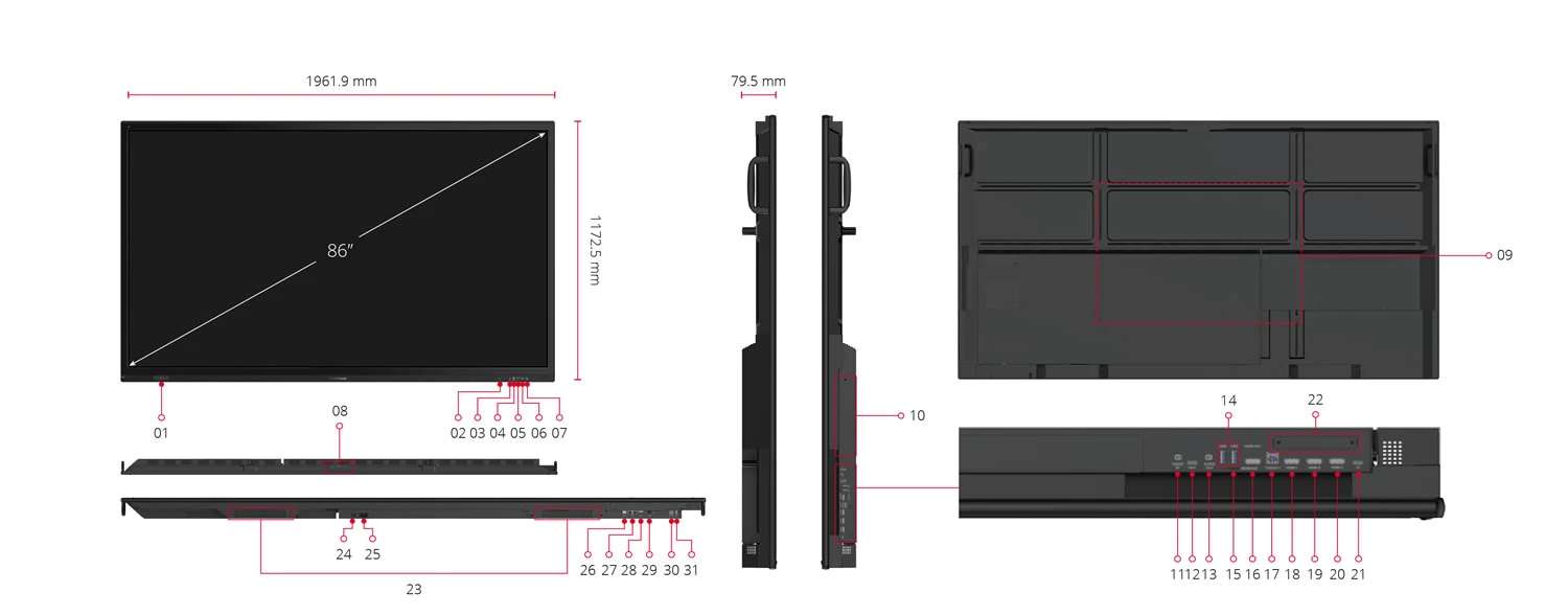 Màn Hình Tương Tác ViewSonic IFP8663-1C – 86" 4K, Cảm Ứng PCAP 50 Điểm, Android 15 EDLA, NFC và Cảm Biến Thông Minh