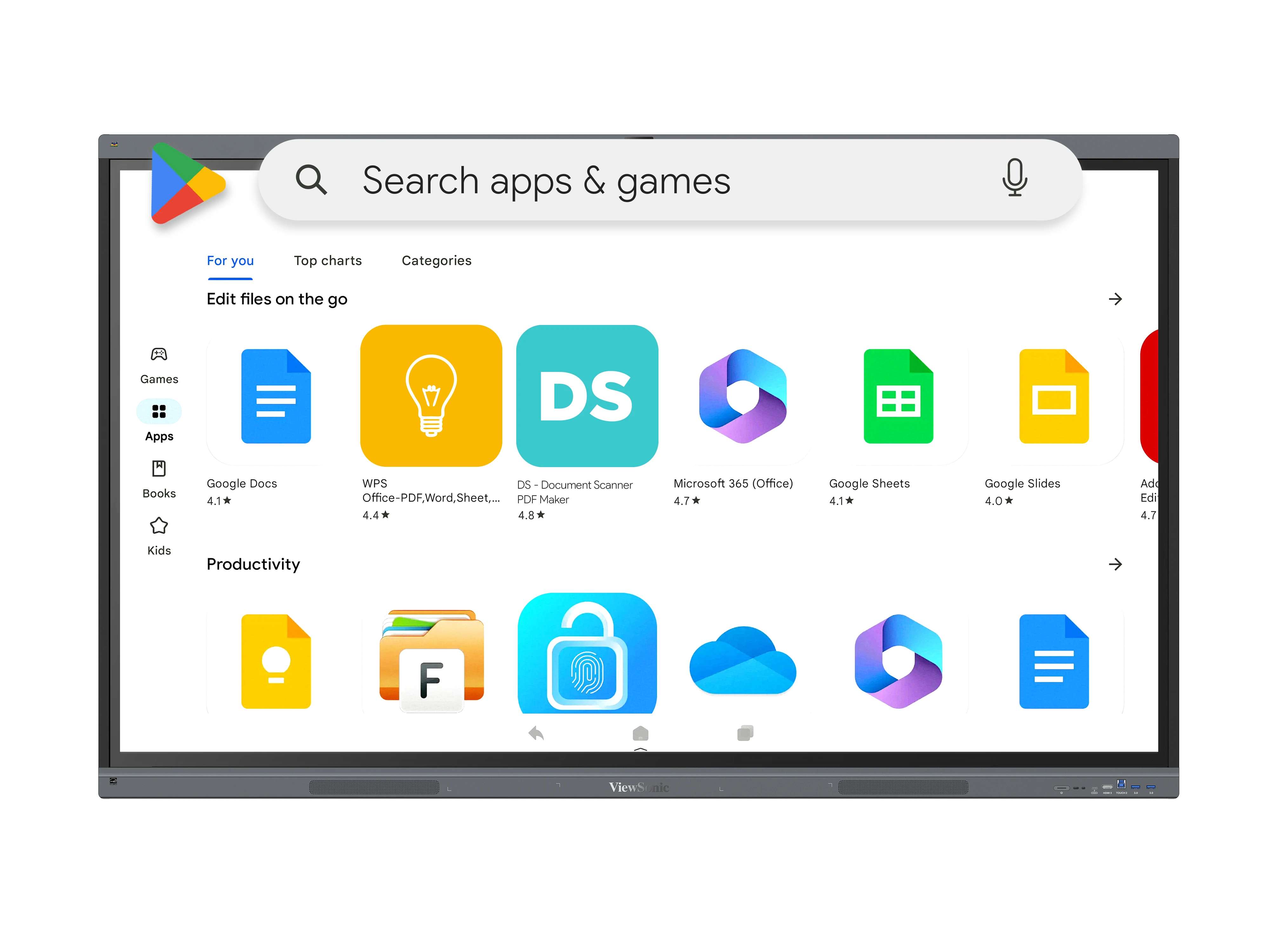 Màn Hình Tương Tác ViewSonic ViewBoard IN6521C-2C – 65 inch 4K EDLA, Camera 50MP, Mic 8 Mảng, USB-C, Android 14 Google Certified