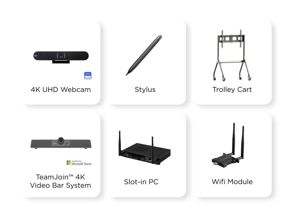 Phụ kiện mở rộng cho màn hình tương tác ViewBoard: PC OPS, webcam, camera tài liệu, xe đẩy, giá treo VESA